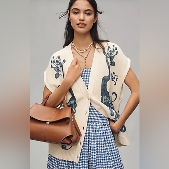 Anthropologie Tops - Anthropologie Maeve V-Neck Peacock Sweater Vest, SMALL NWT